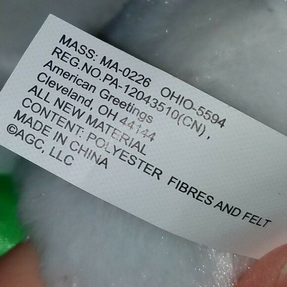 2 American Greetings White Easter Bunny Rabbit Plush Lot Green Bow Stuffed Toy - Picture 5 of 6